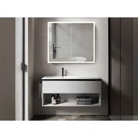 Talos Badezimmerspiegelschrank TALOS "Talos Magnus", silber (silberfarben), B:80cm H:70cm T:13cm, Aluminium, Schränke, 80x70 cm, mit austauschbarer LED-Beleuchtung