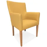 Echtleder TOLEDO LEMON Stuhl Sessel Leder Stühle mit Armlehnen hoher Rückenlehne