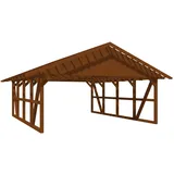 SKANHOLZ Skan Holz Carport Schwarzwald mit Dachlattung 684 x 772 cm Nuss