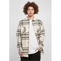 URBAN CLASSICS Long Oversized Checked Summit Shirt - Khaki