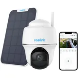 REOLINK Akkukamera mit 5/2,4GHz wlan, mit Solarpanel, 2,4/5GHz WiFi, 4MP 2K, Personen-/Autoerkennung,