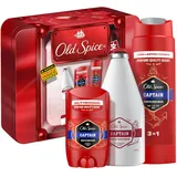 Old Spice Tin Box Geschenkset mit Captain Deostick, Duschgel und Aftershave-Lotion, langanhaltender Duft in Parfumqualität
