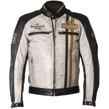 Helstons Indy Lederjacke Schwarz/Weiß/Gelb L