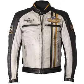 Helstons Indy Lederjacke Schwarz/Weiß/Gelb L