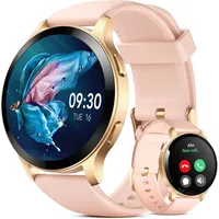 Parsonver Damen Smartwatch 1.43 Zoll HD Display Telefonfunktion Fitness Uhr 100+ Sportmodi Herzfrequenz Schlafmonitor IP68 iOS Android - Rosa