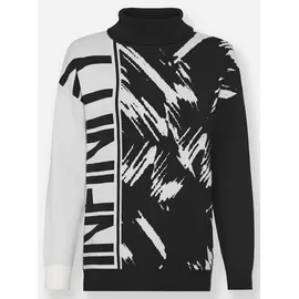 Heine Rollkragenpullover gemustert Schwarz / Ecru 40