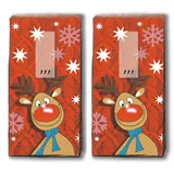 20 Taschentücher (2x 10) Taschentücher Mit der roten Nase/Rentier / Winter/Weihnachten