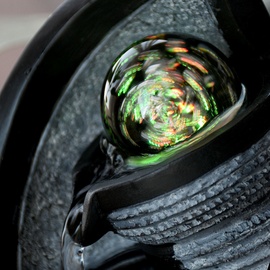 GLOBO LED-Brunnen Albert Kunststoff Grau