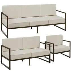 TECTAKE Garten-Loungeset Comosa für 6 Personen, XXL-Polsterung