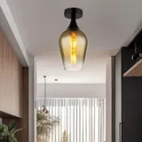 GLOBO Deckenleuchte, Wohnzimmerlampe Glas gold H 30 cm