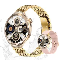 Valdus Damen Smartwatch Elegant 1,19 Zoll – Telefonfunktion, 180mAh Akku, Fitness-Tracking, Bluetooth-Anruf, Android/iOS kompatibel – Gold - Gold
