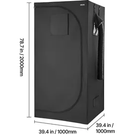 Vevor Growzelt-Set mit Vollspektrum-LED-Zuchtlicht 100 x 100 x 200 cm Schwarz
