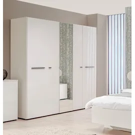 INOSIGN Kleiderschrank "Ksanti", weiß, B:223,5cm H:206cm T:55,5cm, Glas, MDF, Spanplatte, Schränke, Kleiderschrank, hochglänzende Front, mit Spiegel