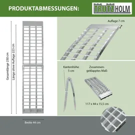 Trutzholm Auffahrrampe 230 cm 1360 kg klappbar Aluminium geriffelt silber 2 St.
