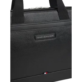 Tommy Hilfiger Laptoptasche TOMMY HILFIGER "TH CENTRAL COMPUTER BAG", Gr. B/H/T: 39cm x 28cm x 5,5cm, schwarz, Lederimitat, Taschen Laptoptasche, Unisex Geschäftstasche, Notebooktasche mit zusätzlichem Tragegriff