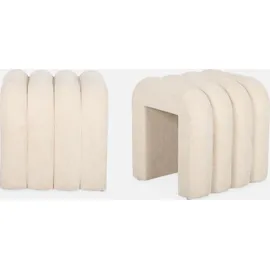 sweeek - 2er-Set zeitgenössische Hocker mit Stoffbezug