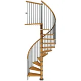 DOLLE Spindeltreppe Winnipeg 266,5-292,5cm Geschosshöhe: 12 Stufen: Eiche geölt