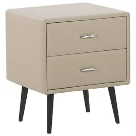 Beliani Nachttisch Essonne 41 x 48 x 56 cm Beige