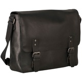 LEONHARD HEYDEN Dakota Messenger Leder 38 cm Laptopfach Schwarz