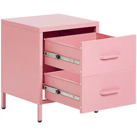 Beliani Nachtschrank Malavi 43 x 40 x 55 cm Rosa