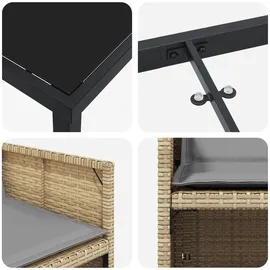 vidaXL Garten Essgruppe 5 pcs Beige Poly-Rattan - Beige