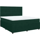 vidaXL Boxspringbett 180 x 200 cm Dunkelgrün
