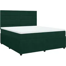 vidaXL Boxspringbett 180 x 200 cm Dunkelgrün