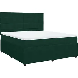 vidaXL Boxspringbett 180 x 200 cm Dunkelgrün