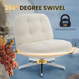 IWMH Drehstuhl Stoff Weiß