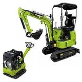 Zipper Combo-Set | Diesel-Minibagger 7,0 kW 8 kN | Diesel-Rüttelplatte 6,6 kW 46 kN