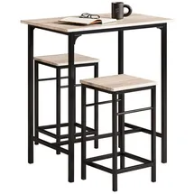 SoBuy Bartisch Set 3-teilig 75 x 120 x 75 cm Beige