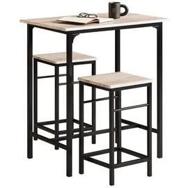 SoBuy Bartisch Set 3-teilig 75 x 120 x 75 cm Beige