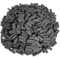 LEGO Duplo 1x4 Mauersteine Dunkelgrau 15533