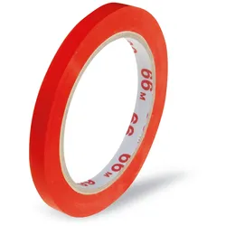 VEPATIM 16x Klebeband Markierungsband Beutelverschluss PVC 66m x 9mm  rot
