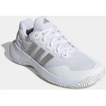 adidas Damen Tennisoutdoorschuhe GAMECOURT 2 E, Größe 42 2⁄3 in Weiß FTWWHT/SILVMT/SILVMT