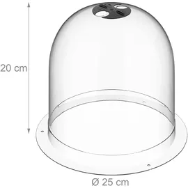 Relaxdays Anzuchthaube 10er Set Ø 25 cm transparent