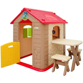 LittleTom Indoor-Kinderspielhaus mit Tisch 95 x 104 x 104 cm