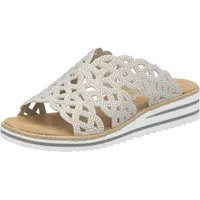 Rieker Pantolette, Sommerschuh, Strandschuh, Hausschuh, Keilabsatz, mit Strass-Steinchen Rieker hellbeige