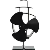 Ofenventilator Wärmebetrieben 3 Blätter Schwarz