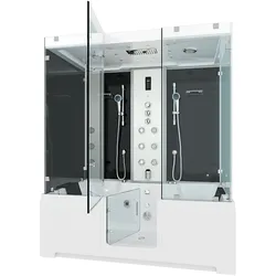AcquaVapore Kombination Badewanne Dusche K88-SW-TH-A-EC-EA Duschtempel 100x180 cm 2K Scheibenversiegelung