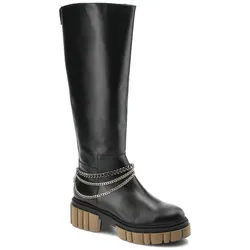 Schwarze Stiefel Karino Damen Lederschuhe Winterschuhe, 39