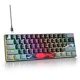 SOLIDEE mechanische Gaming Tastatur 60 Prozent,61 Tasten kompakte mechanische Tastatur RGB Hintergrundbeleuchtung,60% Prozent Tastatur mechanisch QWERTY,Roter Schalter für Win/Mac PC Laptop(61 Dark)