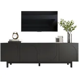 Okwish TV-Schrank Lowboard 175x56x38 cm Schwarz Holzwerkstoff