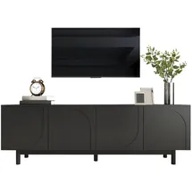 Okwish TV-Schrank Lowboard 175x56x38 cm Schwarz Holzwerkstoff