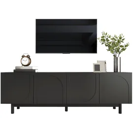 Okwish TV-Schrank Lowboard 175x56x38 cm Schwarz Holzwerkstoff