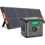 300W(600W Spitze) Power Station Solargenerator mit 100W Solarpanel,222Wh PD 65W USB-C