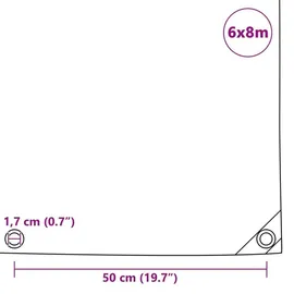 vidaXL Abdeckplane 650 g/m2 6x8 m Weiß