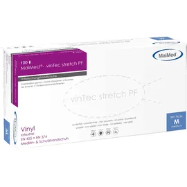 Maimed vinTec stretch PF, Einmalhandschuhe, Vinyl 100 Stück