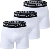 JACK & JONES Herren Boxershort SENSE Trunks im 3er-Pack, Weiss, M