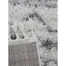 carpetfine Hochflor-Teppich CARPETFINE "Eddy", weiß, H:30mm Ø:250cm, Polyester, Teppiche, Fransenteppich, Shaggy Langflor mit Fransen, starke Größenauswahl, Wohnzimmer